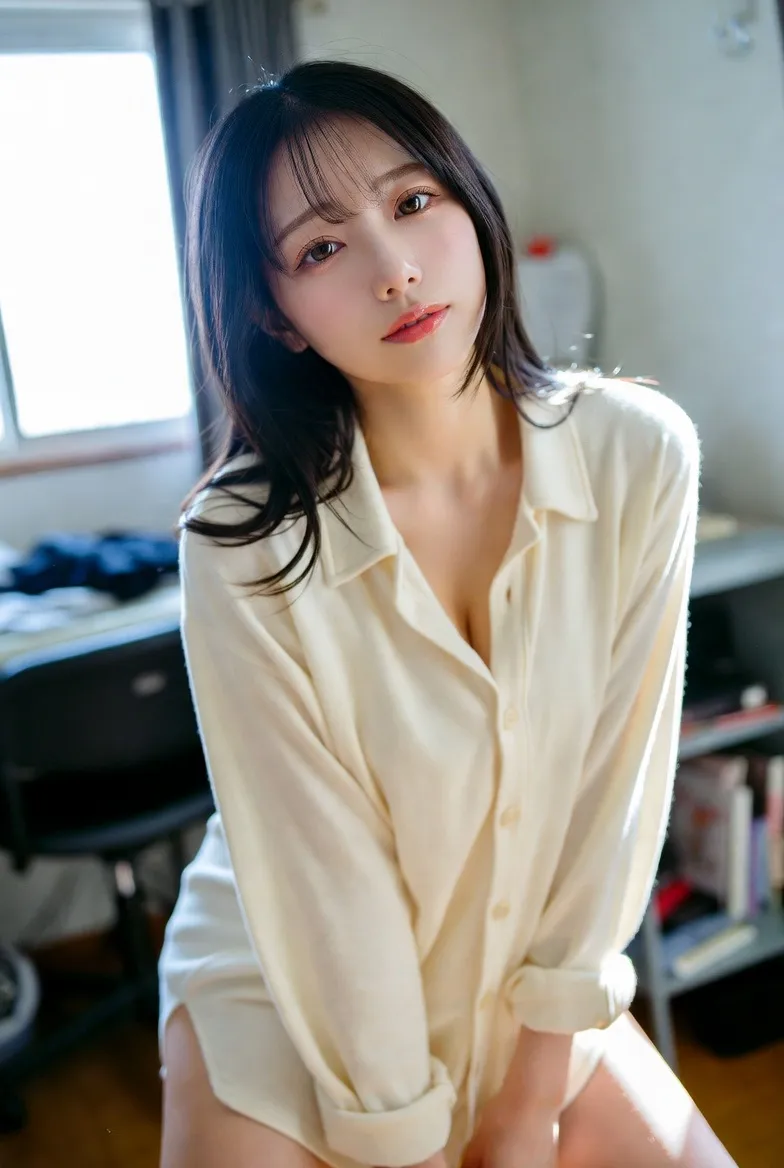 窓辺で微笑む清楚な女性。国内最大級の出会い系で、文脈のある相手を探す